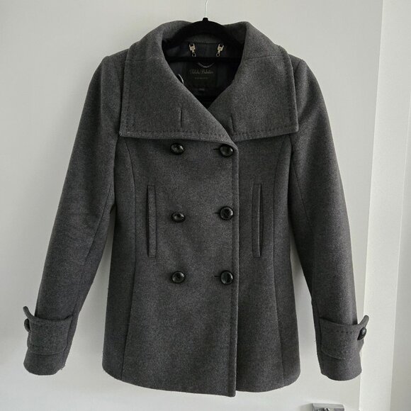 Aritzia Talula Babaton Grey Wool Cashmere Blend Pea Coat XXS - Picture 1 of 8